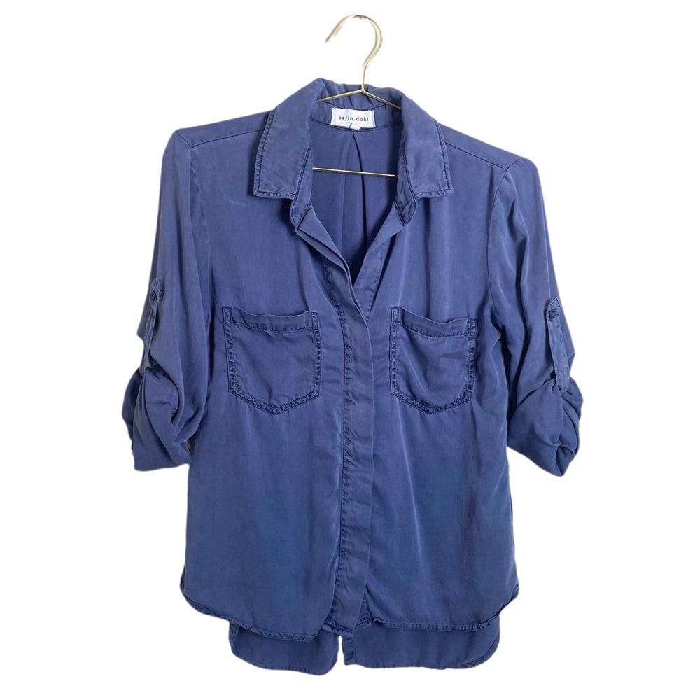 Bella Dahl Indigo Split Back Button Down Size S - image 1
